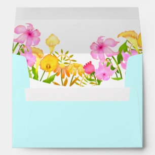 Floral Garden Birthday Invitation Envelope