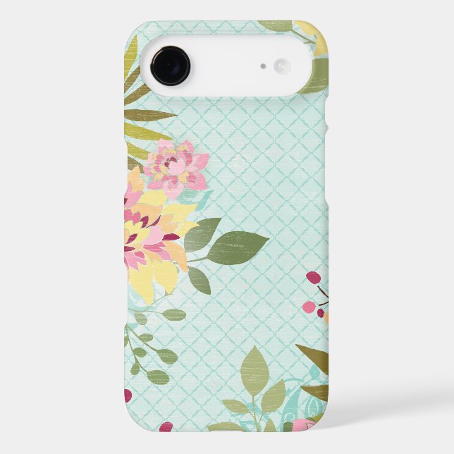 Floral Garden, Blue Background Case-Mate iPhone Case (Back)