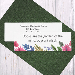 Floral Garden Books Wisdom Bookmark Business Card
