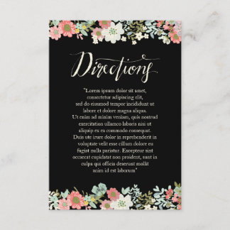 Floral Garden Border Wedding Directions Cards