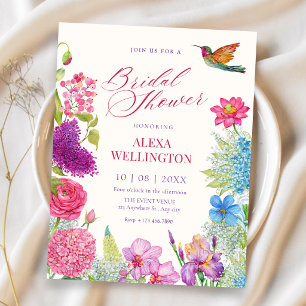Floral garden bridal shower invitation