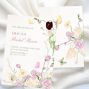 Floral garden bridal shower invitation