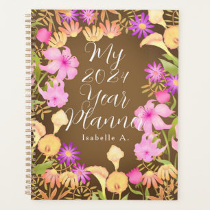 Floral Garden Brown Planner