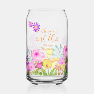 Floral Garden  Can Glass