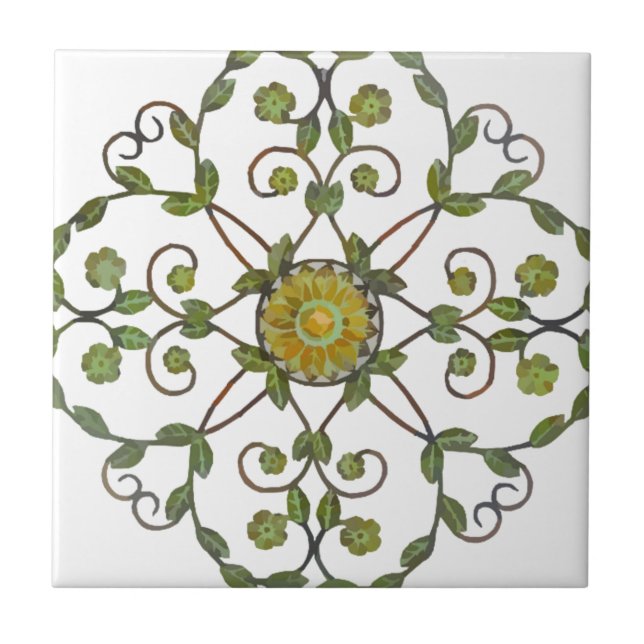 Floral Garden Ceramic Tile (Front)