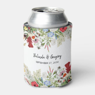 Floral Garden Colorful Flowers Wedding Favor Can Cooler