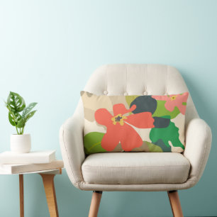 Floral Garden Colour Blocks Lumbar Cushion