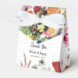 Floral Garden Colourful Flowers Wedding Favour Box