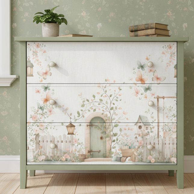 Floral Garden Decoupage Tissue Paper (elegant pretty cottagecore cottage garden decoupage tissue paper)