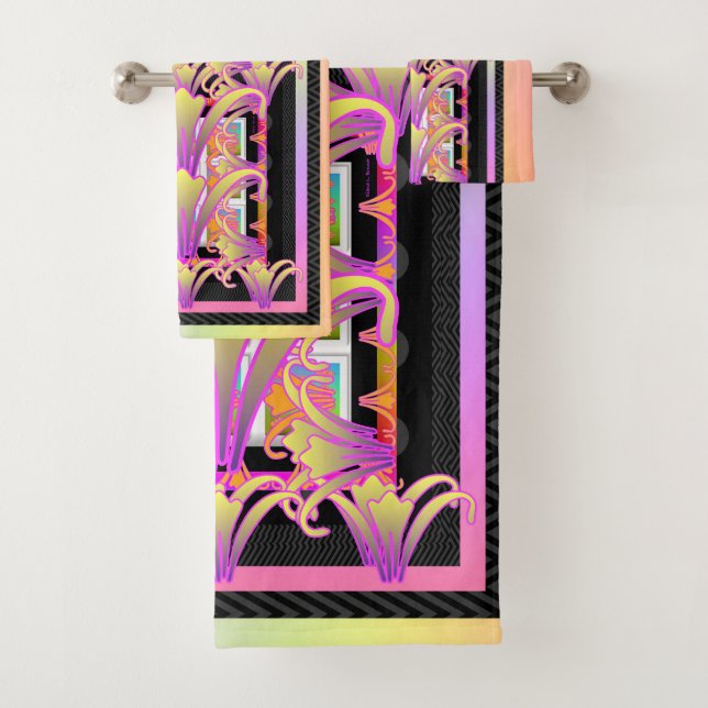 Floral Garden Design Bath Towel Set (Insitu)