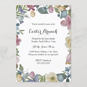 Floral Garden Easter Brunch Invitation