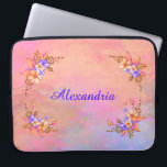 Floral Garden Elegant Pink Watercolor Personalise Laptop Sleeve<br><div class="desc">Floral Garden Elegant Pink Watercolor Personalise Laptop Sleeve is great to hold your computer or other items. The Laptop Sleeve as a beautiful and elegant design of watercolor flowers and a pink background. Great for your school or office and makes a great gift for the special person in your life....</div>