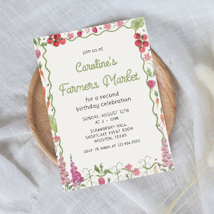 Floral garden Farmers Market Birthday Invitation
