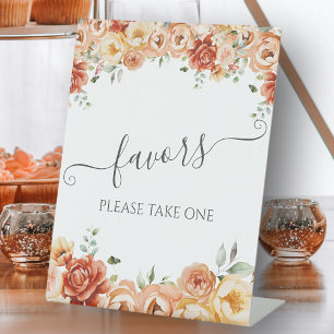 Floral Garden Favors Please Take One Pedestal Sign