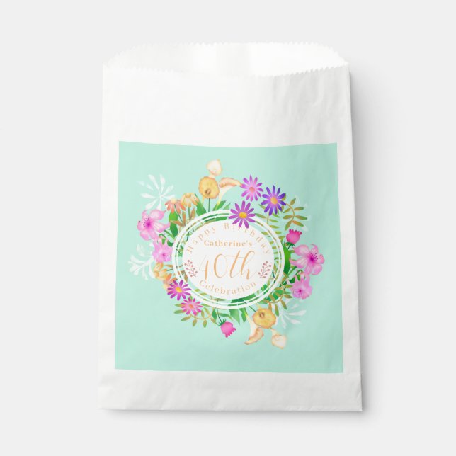 Floral Garden  Favour Bag (Front)