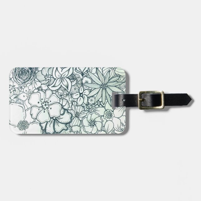 Floral Garden Luggage Tag (Front Horizontal)
