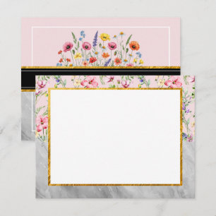 Floral Garden & Marble Desk Stationery Gift Card