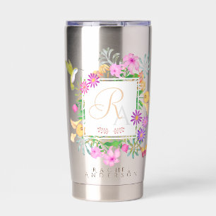 Floral Garden Monogram Insulated Tumbler