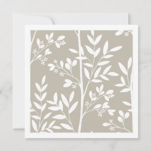 Floral Garden Neutral Beige Botanical Art Card