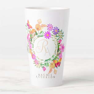 Floral Garden Oval  Latte Mug