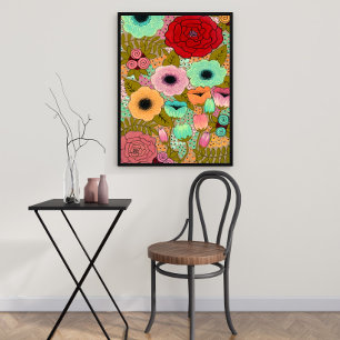 Floral Garden Painting Poster Art Print