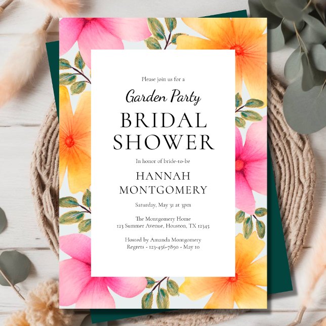 Floral Garden Party Bridal Shower  Invitation (Creator Uploaded)