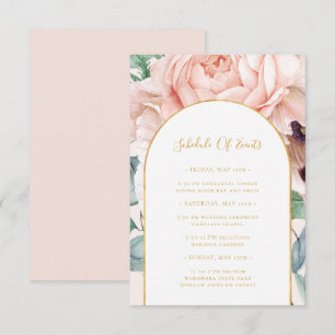 Floral Garden   Pastel Wedding Schedule of Events Enclosure Card