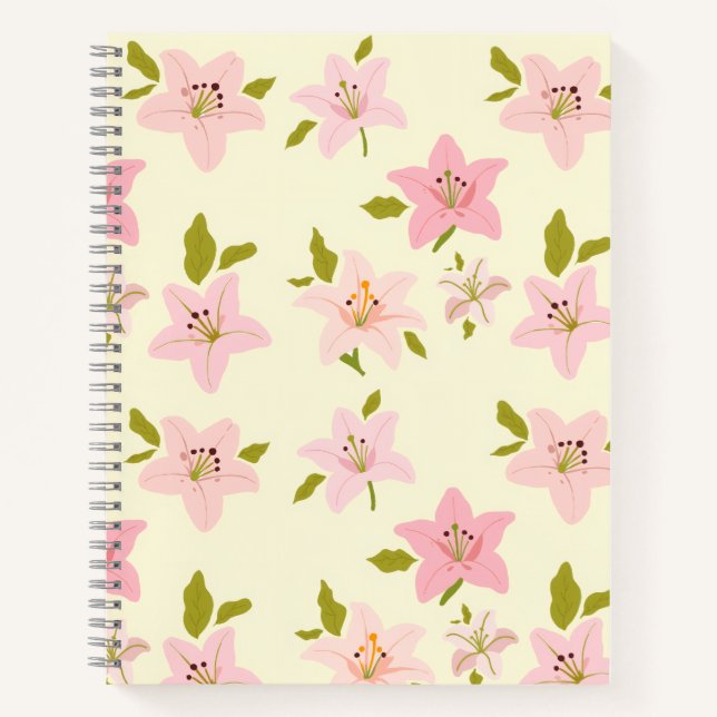Floral Garden Pattern Cute Notebook (Front)