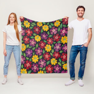 Floral Garden Pattern Fleece Blanket
