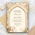 Floral Garden Peacocks Indian Palace Wedding Invitation<br><div class="desc">Amaze your guests with this elegant wedding invite featuring beautiful peacocks and vintage arches. Simply add your event details on this easy-to-use template to make it a one-of-a-kind invitation.</div>