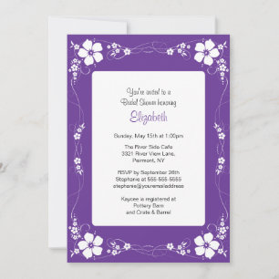 Floral Garden Purple Bridal Shower Invitation