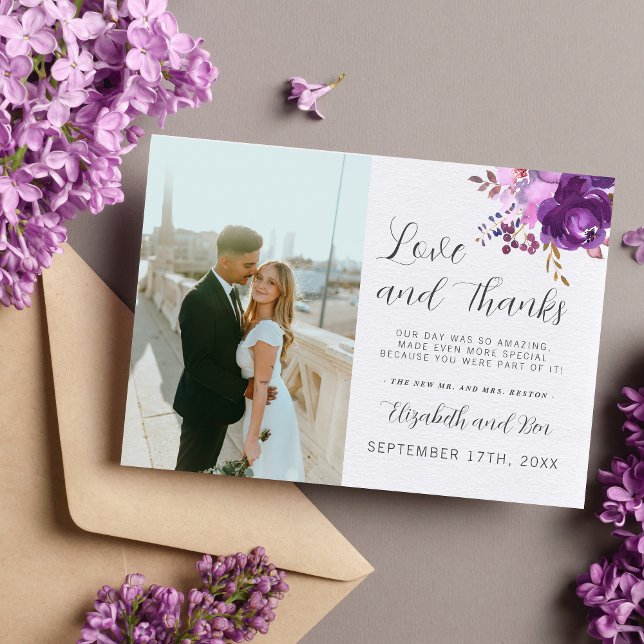 Floral Garden Purple Lilac Lavender Thank You Card (Creator Uploaded)