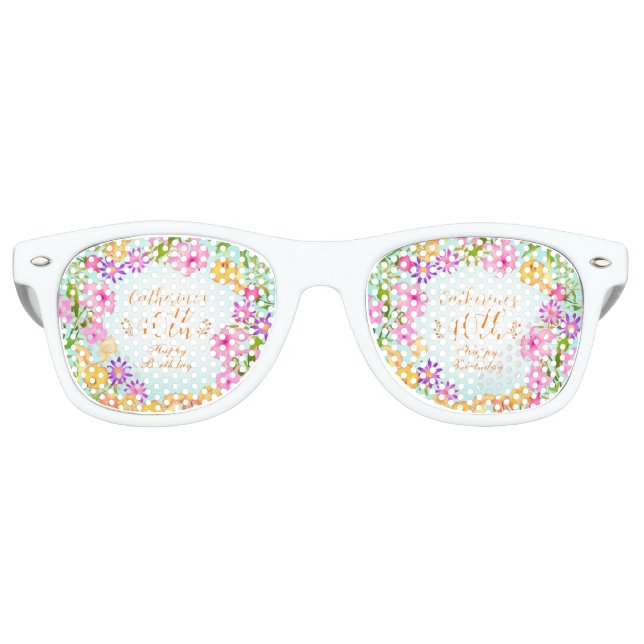 Floral Garden  Retro Sunglasses (Front)
