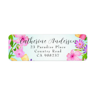 Floral Garden Return Label Return Address Label