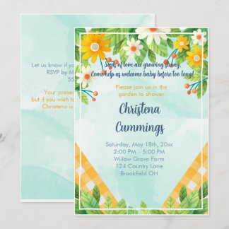 Floral Garden Seeds of Love Baby Shower Invitation