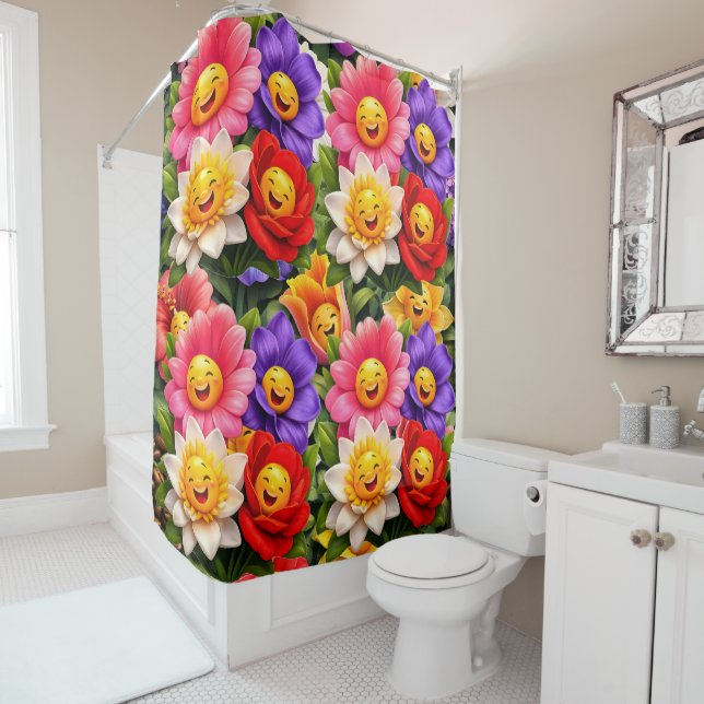 Floral garden shower curtain (In Situ)