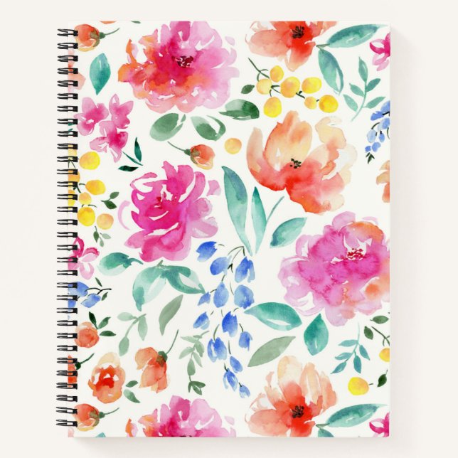 floral garden spiral note book (Front)