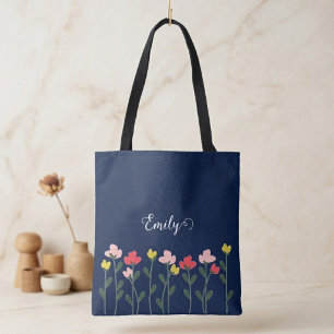 Floral Garden Tote Bag, Wild Flower Tote Bag