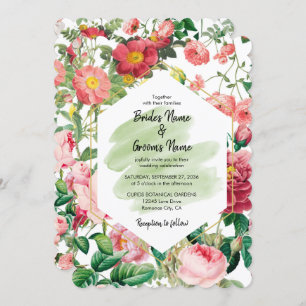 Floral Garden, Watercolor & Geometric Wedding Invi Invitation