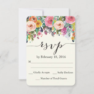 Floral Garden Watercolor RSVP card