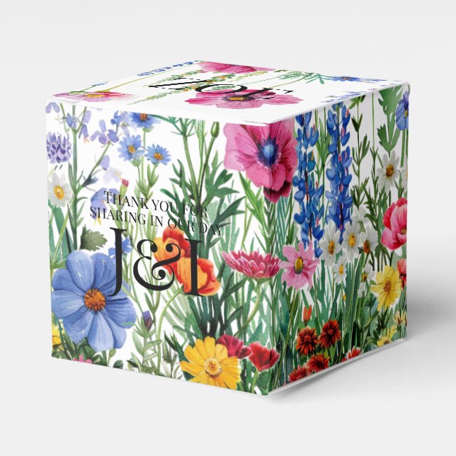 Floral garden wedding favour box (Front Side)