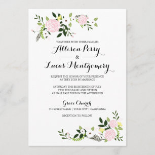Floral Garden Wedding Invitation - white