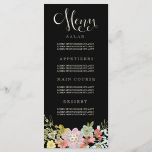 Floral Garden Wedding Menu Cards