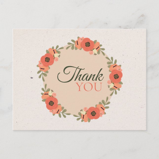 Floral Garden Wedding Postcard (Front)