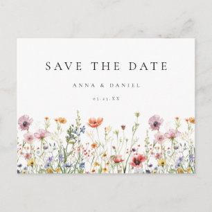 Floral Garden Wedding Save the Date Postcard