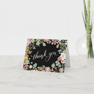 Floral Garden Wedding Thank You Note Cards