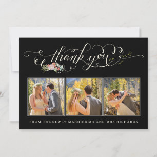 Floral Garden Wedding Thank You Photo Cards