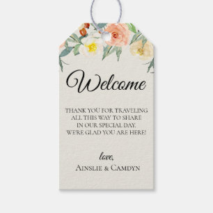 Floral Garden Wedding Welcome Bag Gift Tags