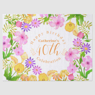 Floral Garden White Tissue Paper
