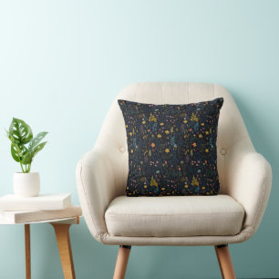 Floral Garden Yellow Green Blue Cushion